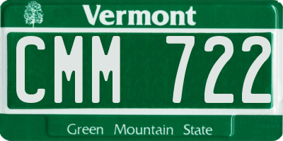 VT license plate CMM722