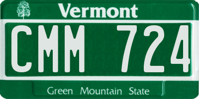 VT license plate CMM724