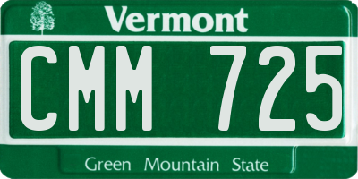 VT license plate CMM725