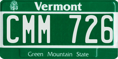 VT license plate CMM726