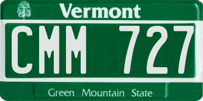 VT license plate CMM727