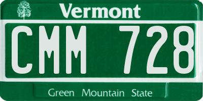 VT license plate CMM728