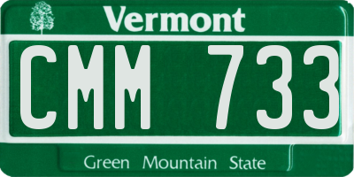 VT license plate CMM733