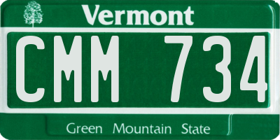 VT license plate CMM734