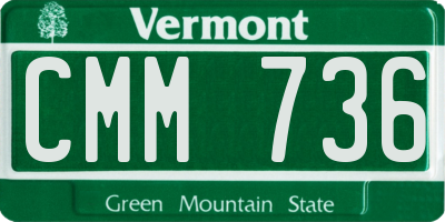 VT license plate CMM736