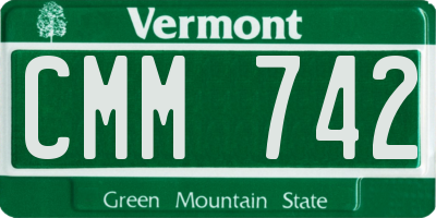 VT license plate CMM742