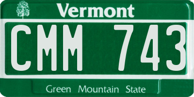 VT license plate CMM743