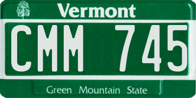 VT license plate CMM745