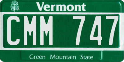 VT license plate CMM747