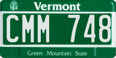 VT license plate CMM748