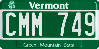 VT license plate CMM749
