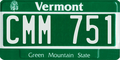 VT license plate CMM751