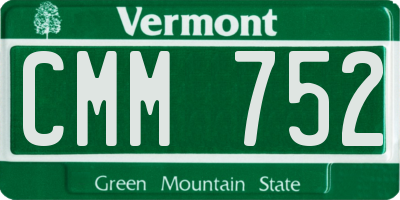 VT license plate CMM752