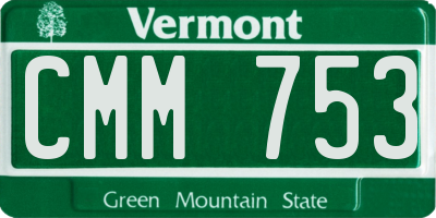 VT license plate CMM753