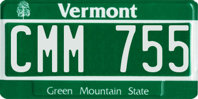 VT license plate CMM755