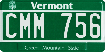 VT license plate CMM756