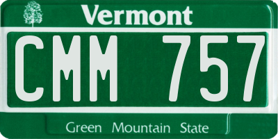 VT license plate CMM757
