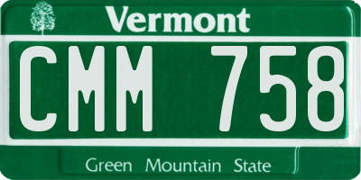 VT license plate CMM758