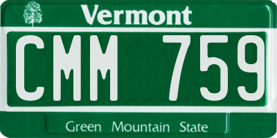 VT license plate CMM759