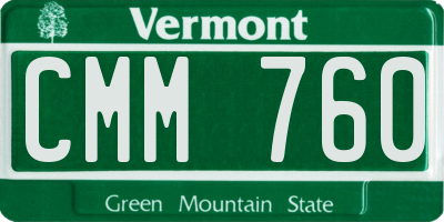 VT license plate CMM760