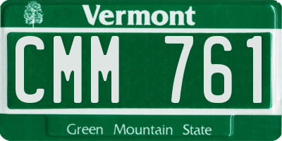 VT license plate CMM761