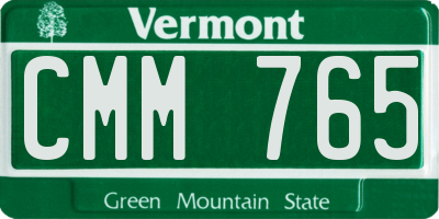 VT license plate CMM765