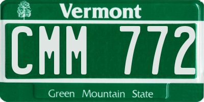 VT license plate CMM772
