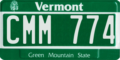 VT license plate CMM774