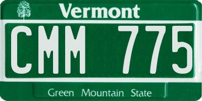 VT license plate CMM775