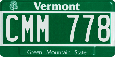 VT license plate CMM778