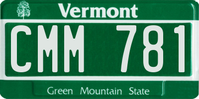 VT license plate CMM781