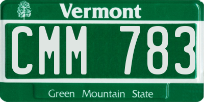 VT license plate CMM783