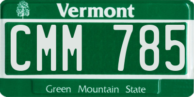 VT license plate CMM785
