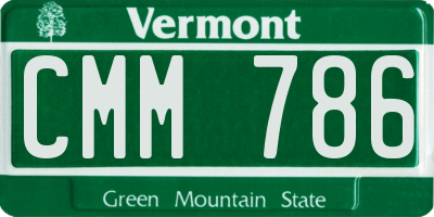 VT license plate CMM786