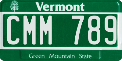 VT license plate CMM789