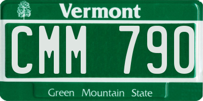 VT license plate CMM790