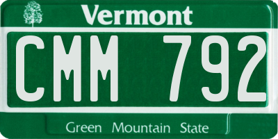 VT license plate CMM792