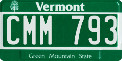 VT license plate CMM793
