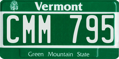 VT license plate CMM795