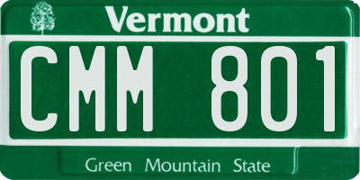 VT license plate CMM801