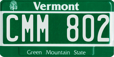 VT license plate CMM802