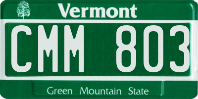 VT license plate CMM803