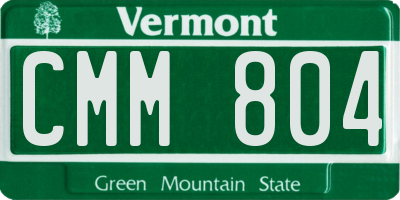 VT license plate CMM804
