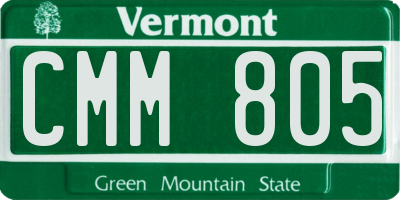 VT license plate CMM805