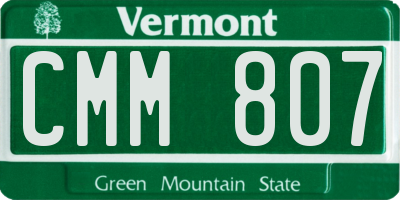 VT license plate CMM807