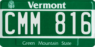 VT license plate CMM816