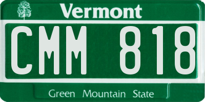 VT license plate CMM818