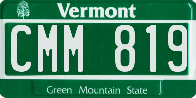 VT license plate CMM819