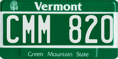 VT license plate CMM820