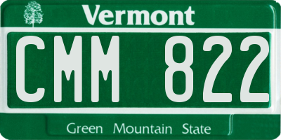 VT license plate CMM822